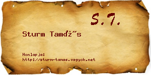 Sturm Tamás névjegykártya